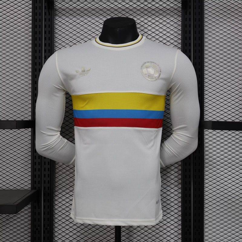 c6be0397947168fa6540e1d3849cb417 2024 Long Sleeve Player Version Colombia 100th Anniversary Football Shirt 1:1 Thai Quality