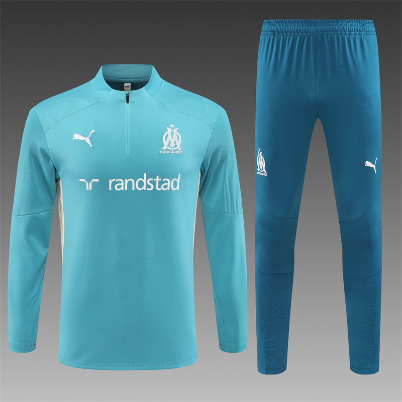 2024/2025 Olympique Marseille Half-Pull Training Wear Hu Lushe Football Shirt