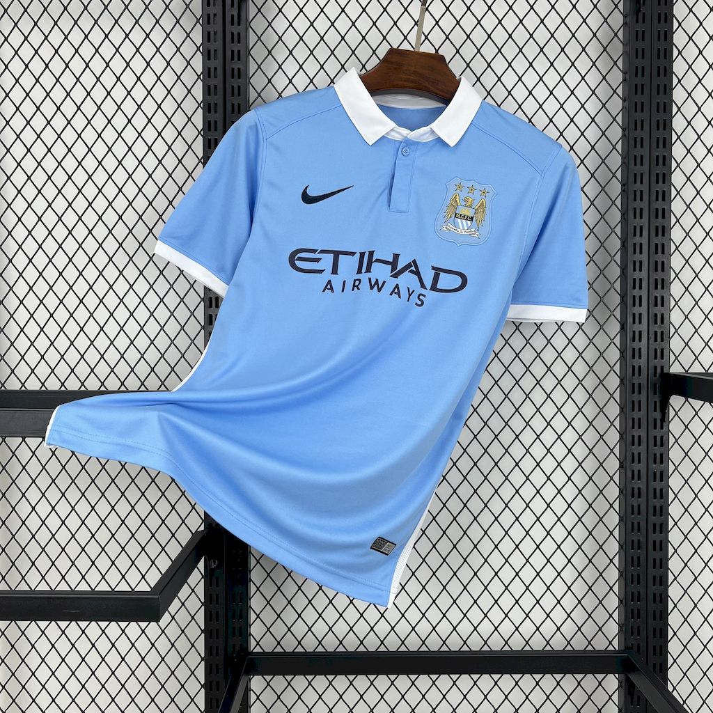 2015/2016 Retro Manchester City Home Football Shirt 1:1 Thai Quality