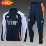 2024/2025 Real Madrid Half-Pull Training Wear Royal Blue Football Shirt Kids Size
