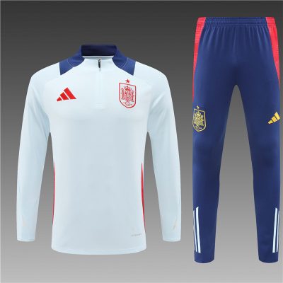 2024/2025 Spain Half-Pull Training Wear Light Blue Football Shirt