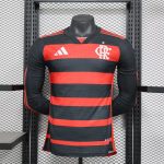 2024/2025 Long Sleeve Player Version Flamengo Home Football Shirt 1:1 Thai Quality