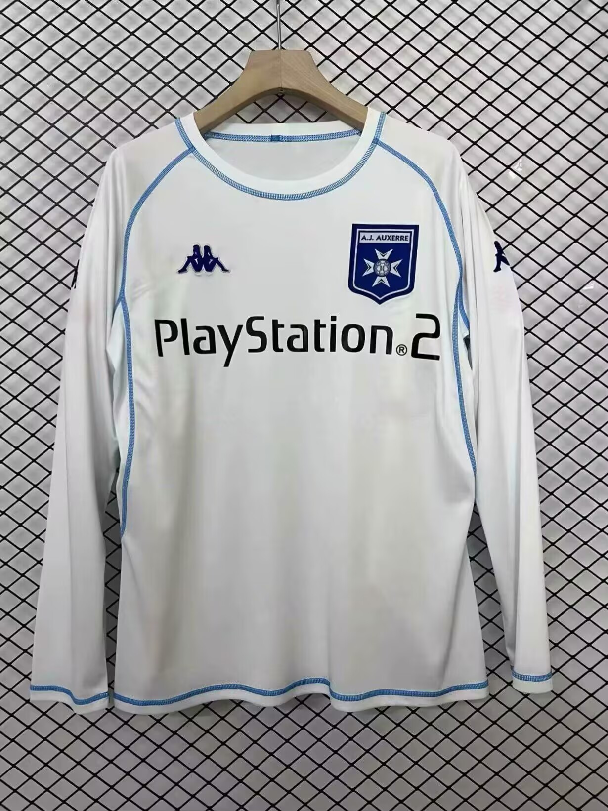 d3df9cc03804dbbdc472072717a86092 2003/2004 Retro Long Sleeve AJ Auxerre Home Football Shirt 1:1 Thai Qualit