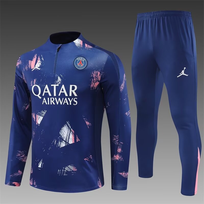 2024/2025 Paris Saint-Germain Half-Pull Training Wear Blue Football Shirt