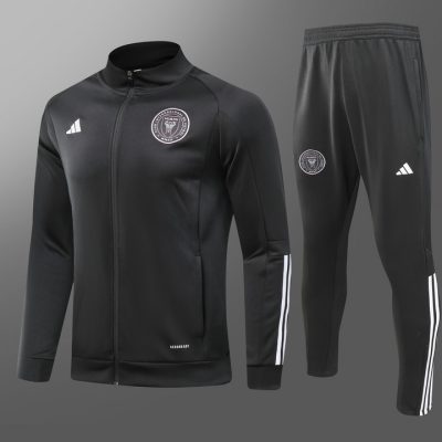 2023/2024 Inter Miami Long Zipped Jacket Black Football Shirt 1:1 Thai Quality Set