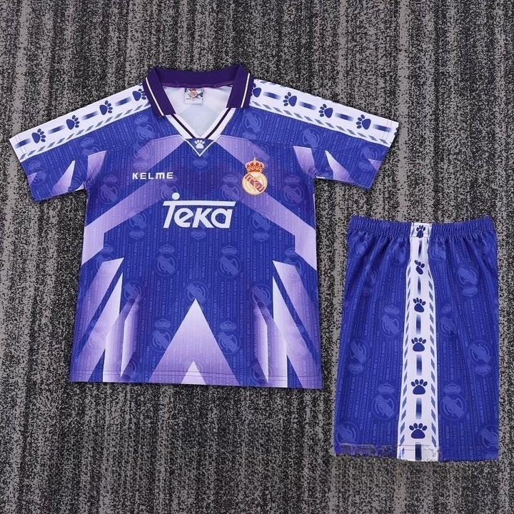 1996/1997 Retro Real Madrid Away Football Shirt Kids Size 1:1 Thai Quality