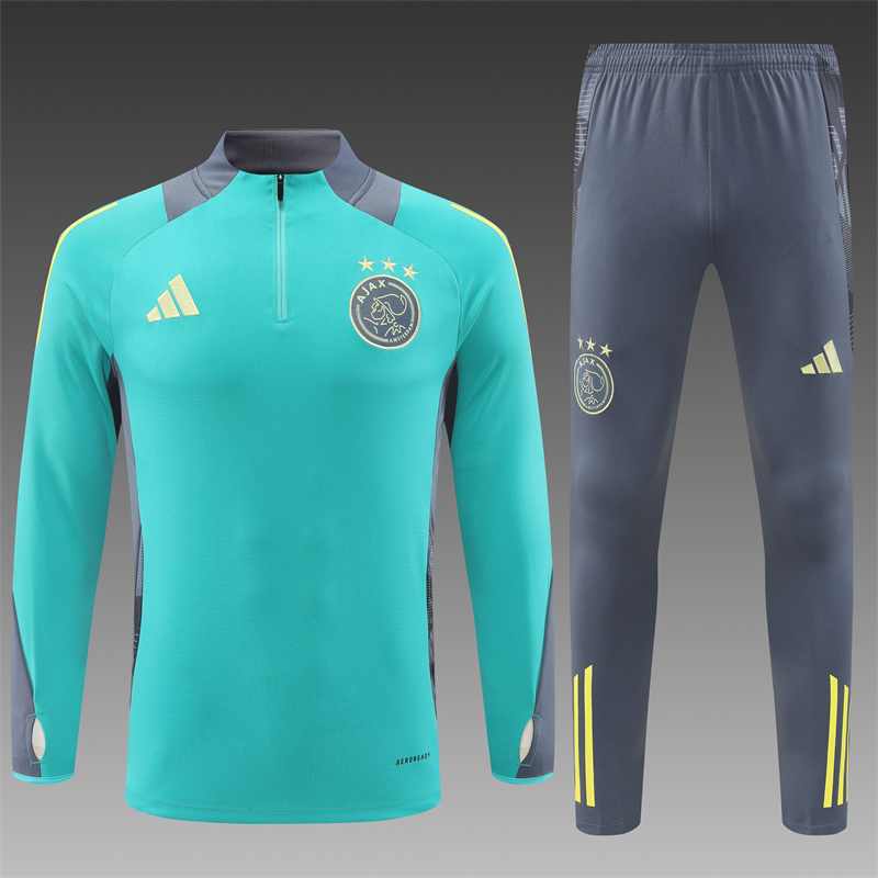 2024/2025 Ajax Half-Pull Training Wear Green Football Shirt