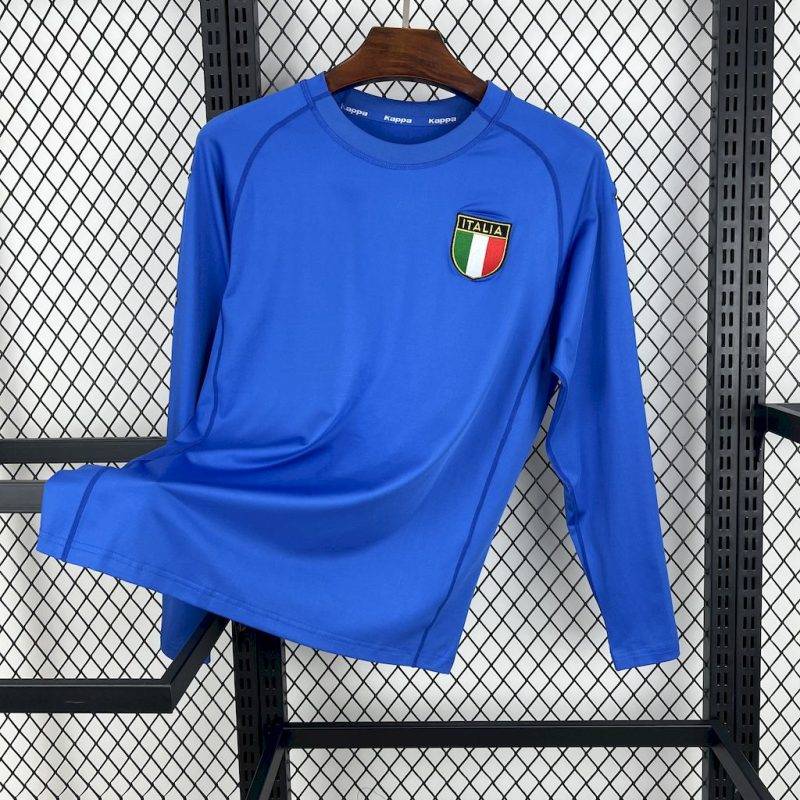 daebdc282524718e1db7593c5f743a46 2000 Retro Long Sleeve Italy Home Football Shirt 1:1 Thai Quality