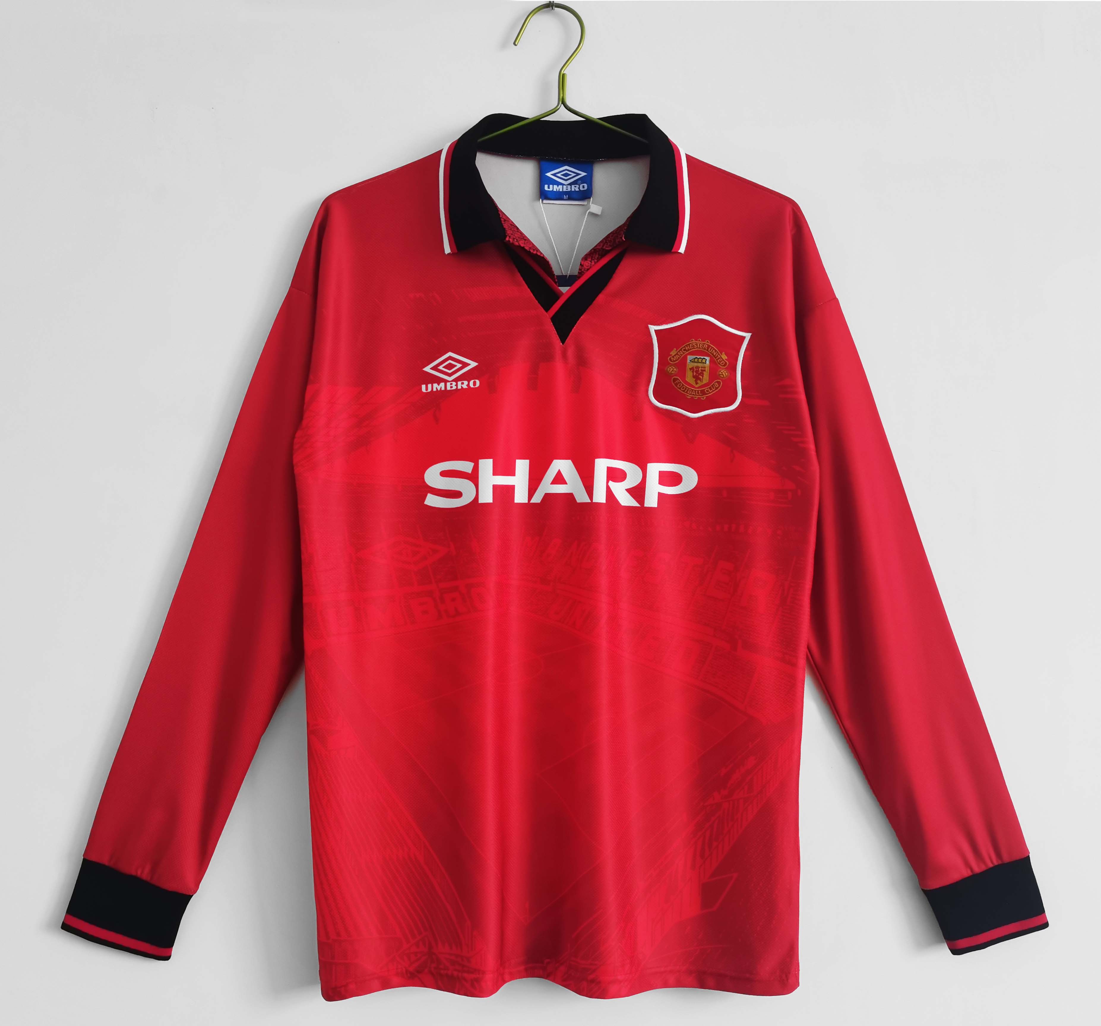 1994/1996 Retro Long Sleeve Manchester United Home Football Shirt 1:1 Thai Quality