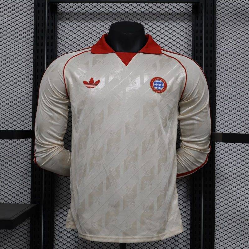 debfb028423fb23ab24b88dc76df8b95 Retro Long Sleeve Player Version Bayern Munchen Football Shirt 1:1 Thai Quality