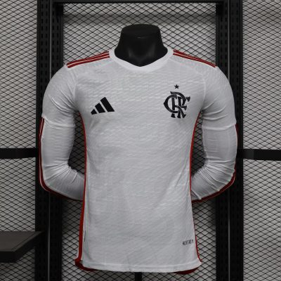2024/2025 Long Sleeve Player Version Flamengo Away Football Shirt 1:1 Thai Quality