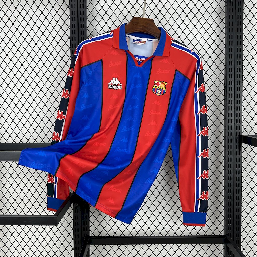 1995/1997 Long Sleeve Retro Barcelona Home Football Shirt 1:1 Thai Quality