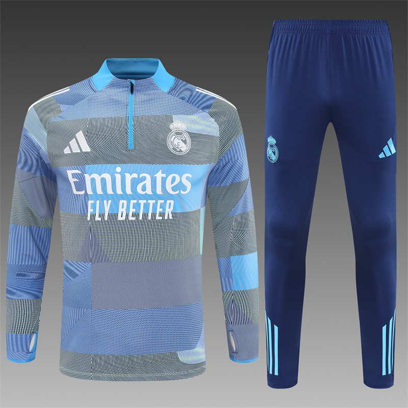 2025/2026 Real Madrid Half-Pull Training Suit Football Shirt 1:1 Thai Quality Set