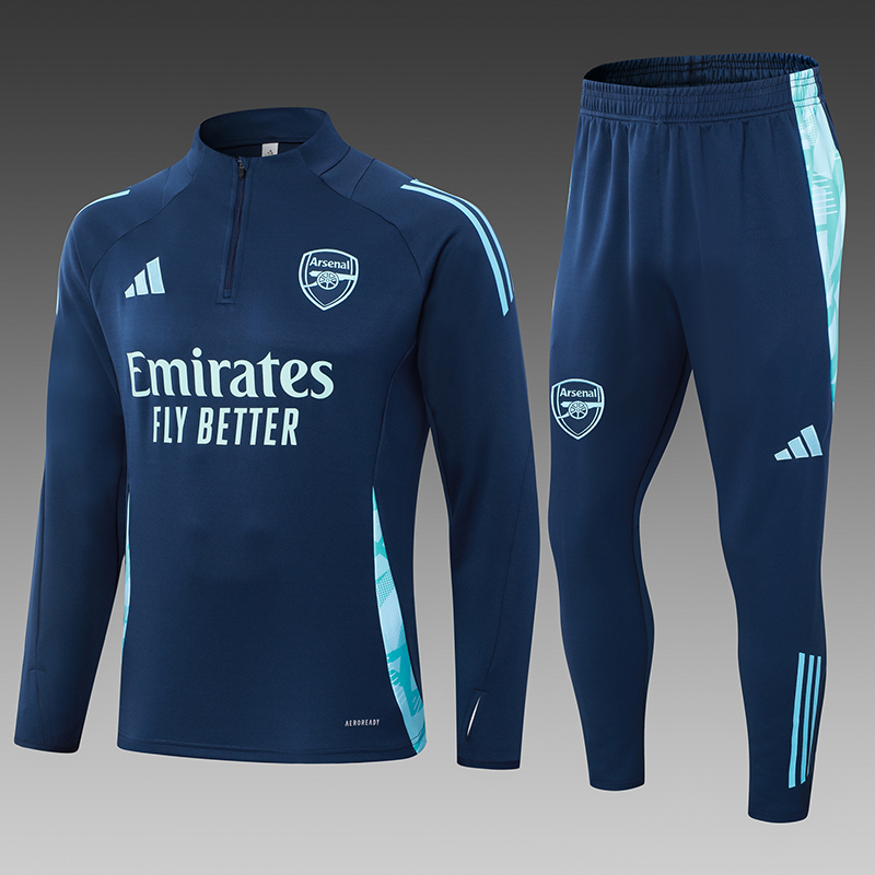 2024/2025 Arsenal Half-Pull Training Wear Blue Football Shirt