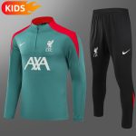 2024/2025 Liverpool Half-Pull Training Wear Green Football Shirt Kids Size
