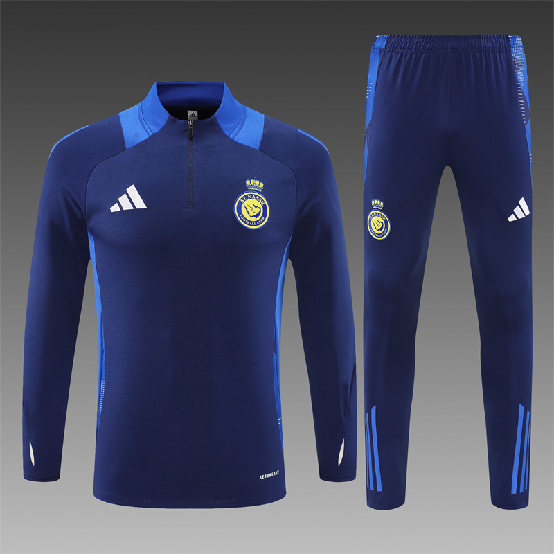 2024/2025 Al-Nassr Half-Pull Training Wear Royal Blue Football Shirt