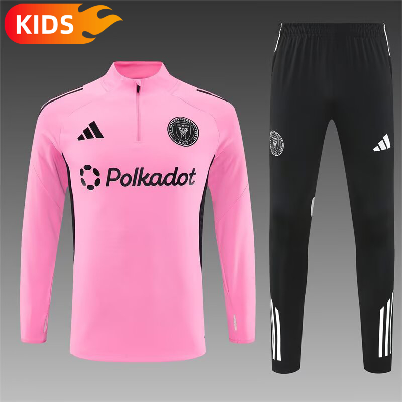 2025/2026 Inter Miami Half-Pull Training Wear Football Shirt Kids Size