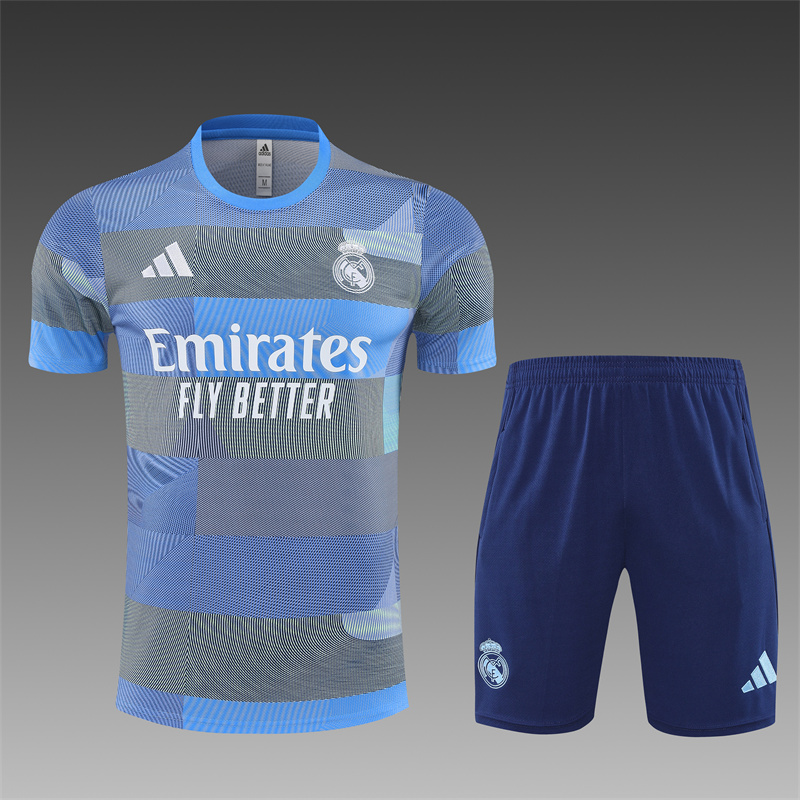 ef3d2adbd1e6f01bc4131e8a365e83f9 2025/2026 Real Madrid Training Wear Blue Set Shirt 1:1 Thai Quality
