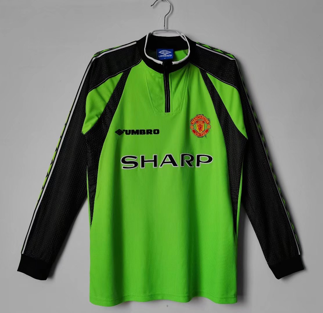 1998/1999 Retro Long Sleeve Manchester United Goalkeeper Football Shirt 1:1 Thai Quality