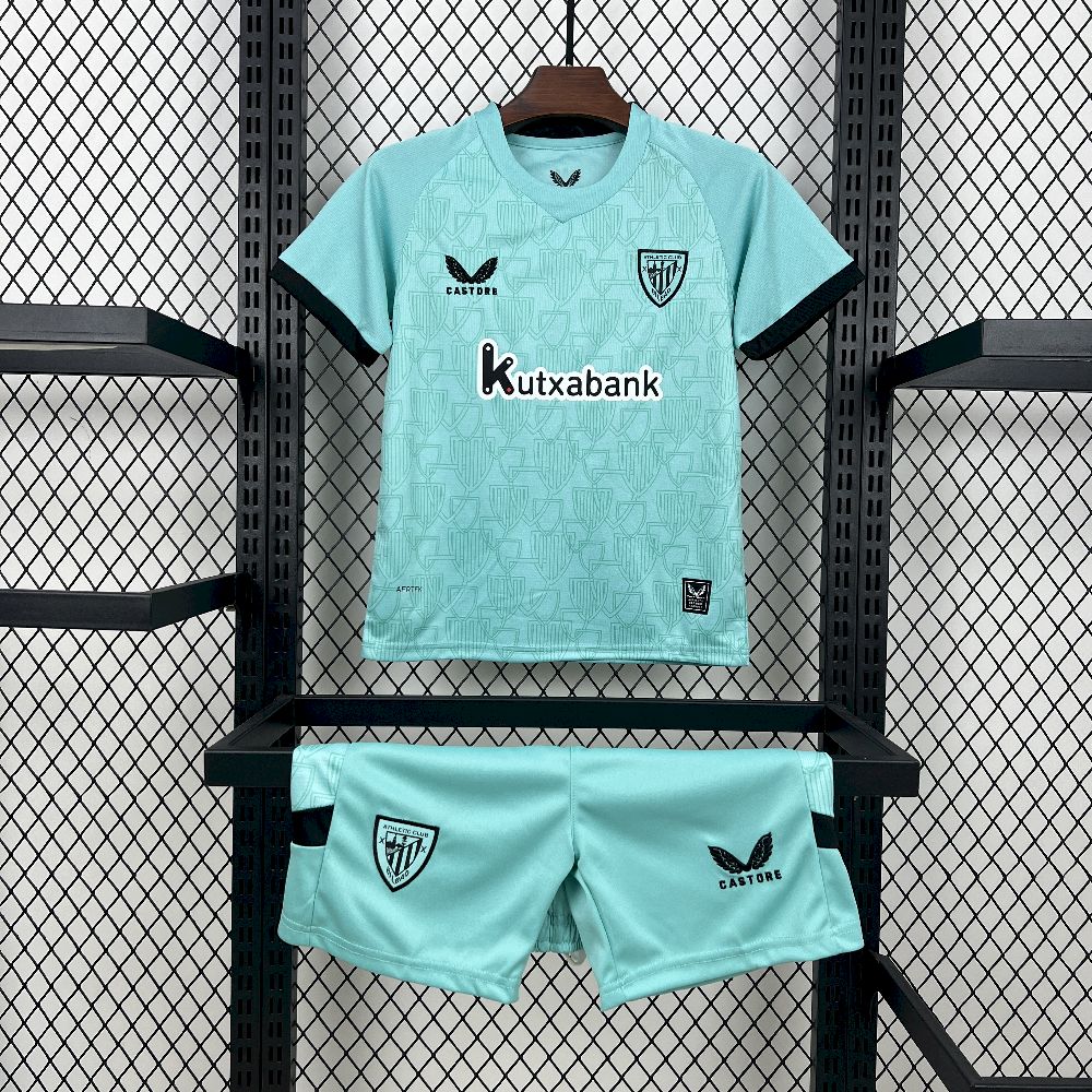 f12db2b38435937b716980430a84a3e6 2025/2026 Athletic Bilbao Third Away Football Shirt Kids Size 1:1 Thai Quality