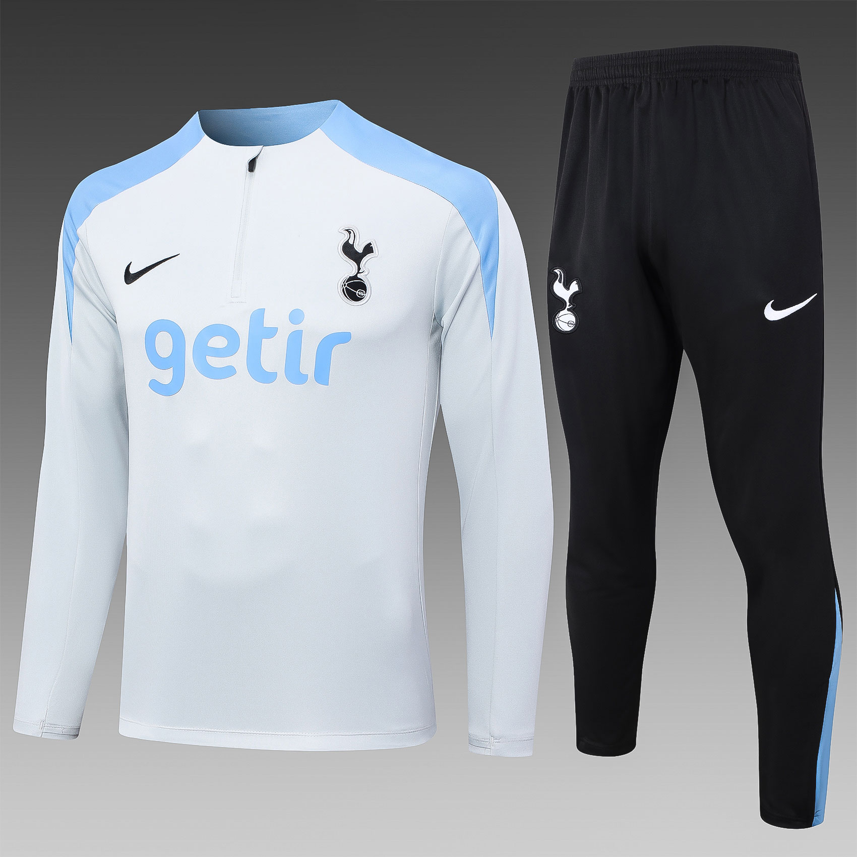 2024/2025 Tottenham Hotspur Half-Pull Training Wear Light Gray Football Shirt