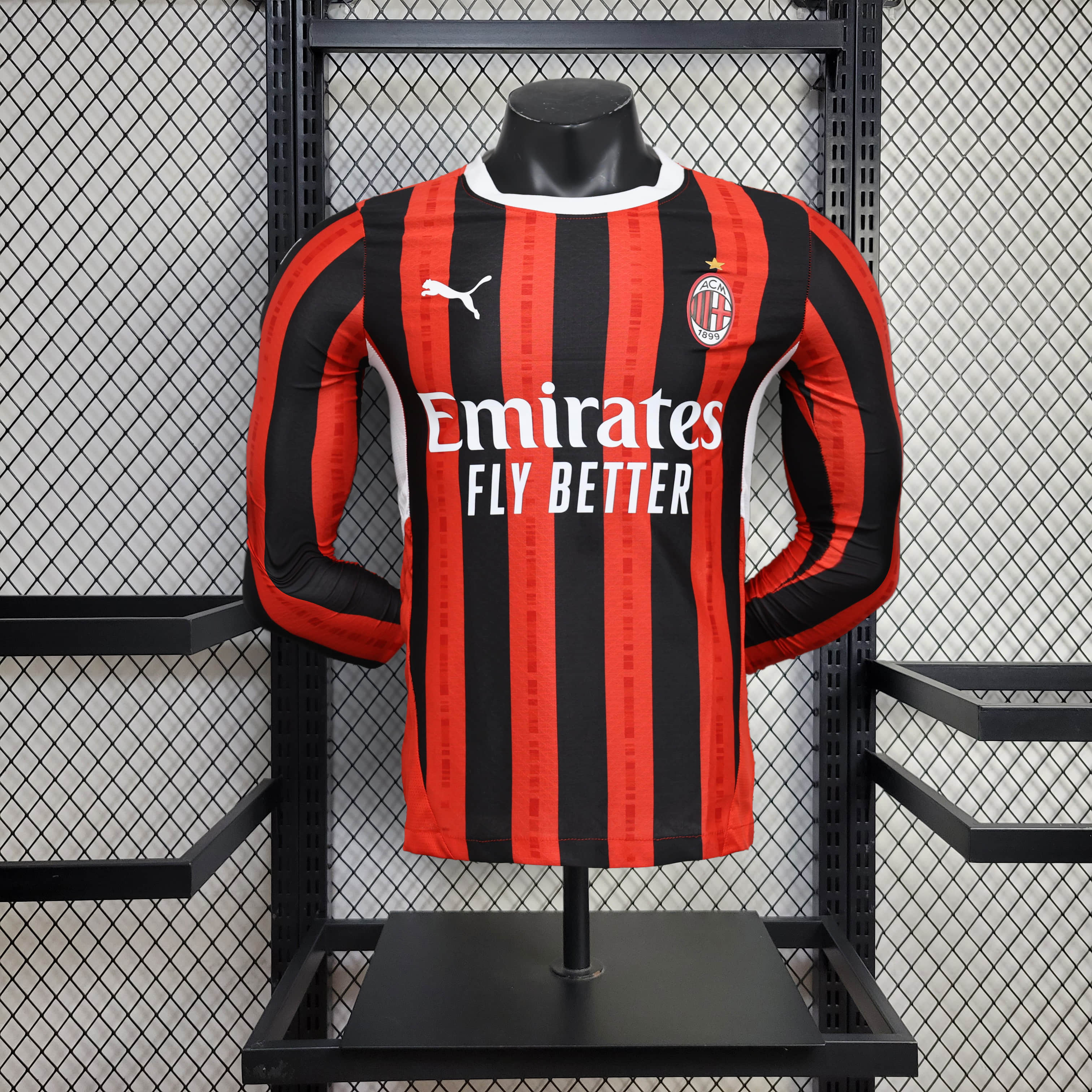 2024/2025 Player Version Long Sleeve AC Milan Home Football Shirt 1:1 Thai Quality