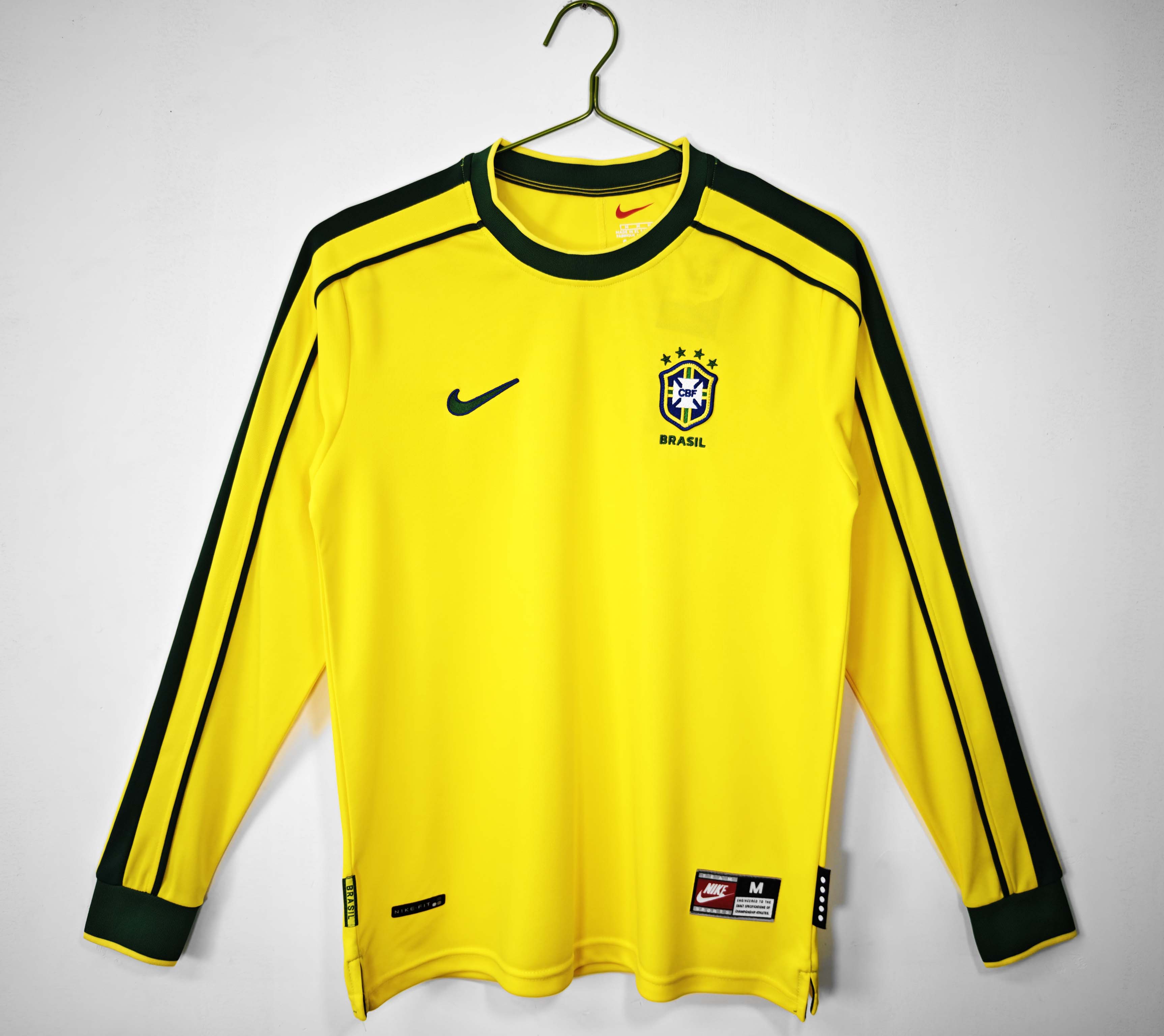 1998 Retro Long Sleeve Brazil Home Football Shirt 1:1 Thai Quality