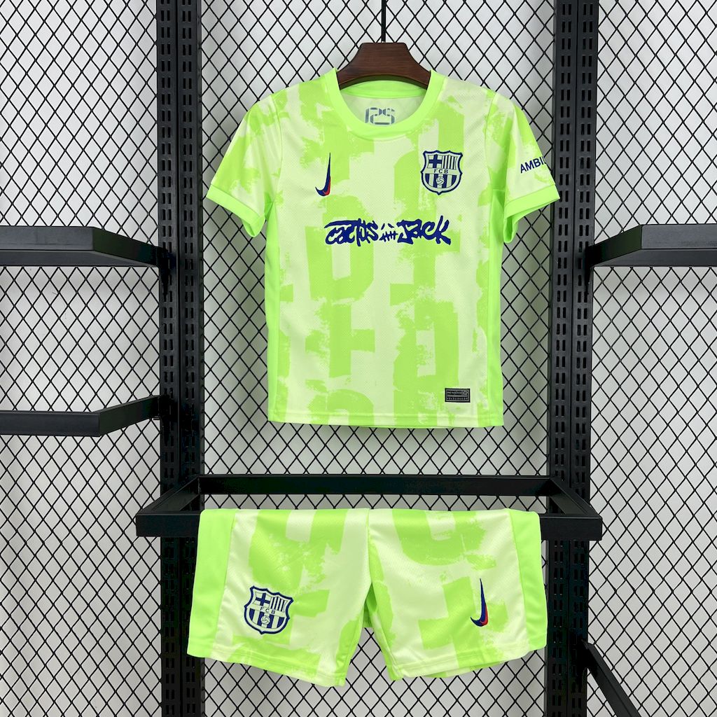 2024/2025 Barcelona x Travis Scott Third Away Football Shirt Kids Size 1:1 Thai Quality