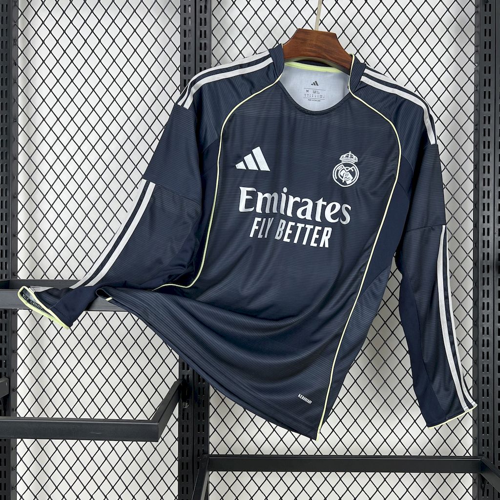 2025/2026 Long Sleeve Real Madrid Away Football Shirt 1:1 Thai Quality