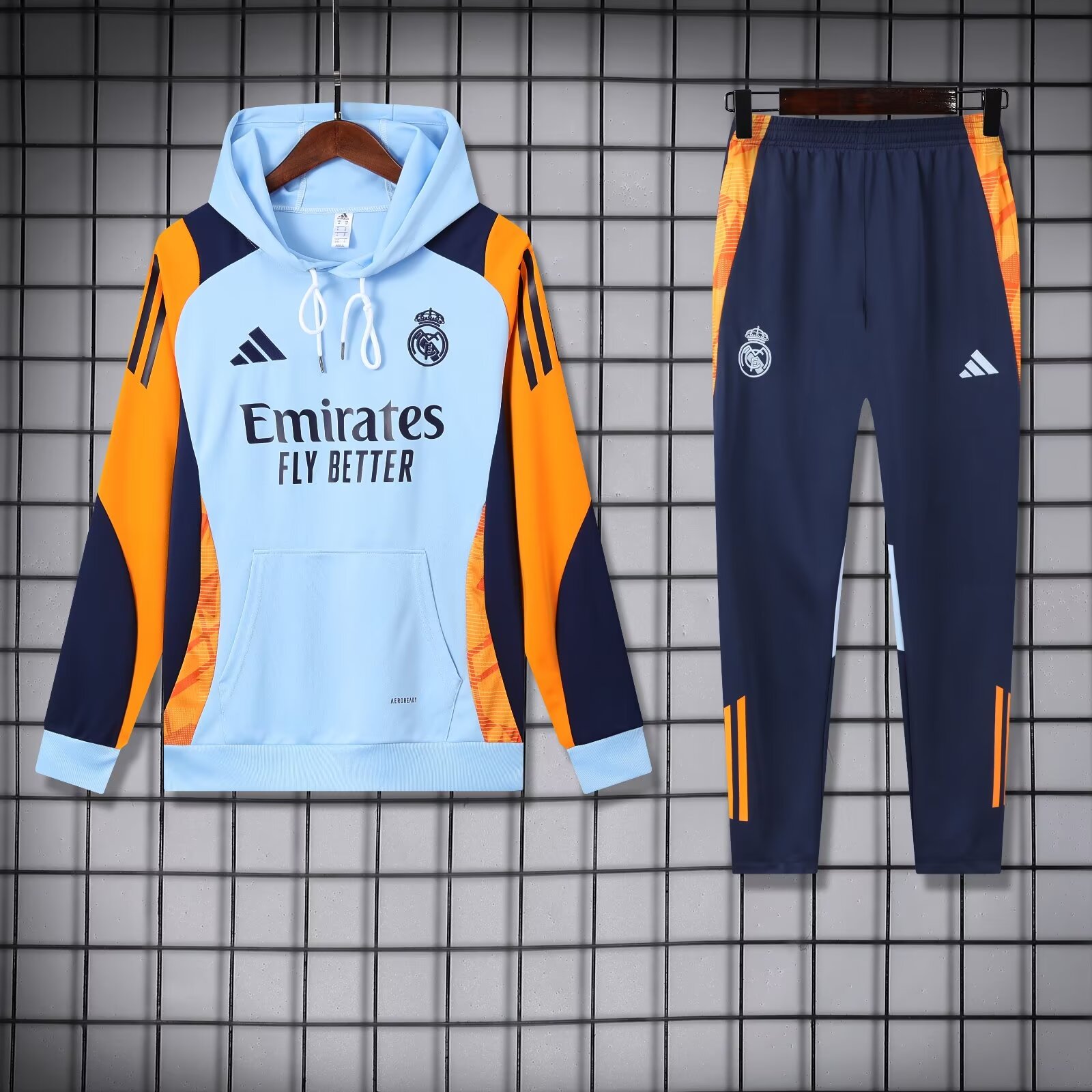 2024/2025 Real Madrid Hooded Long Sleeves Training Suit Football Shirt