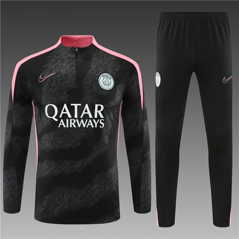 2024/2025 Paris Saint-Germain Half-Pull Training Wear Black Football Shirt