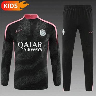 2024/2025 Paris Saint-Germain Half-Pull Training Wear Black Football Shirt Kids Size