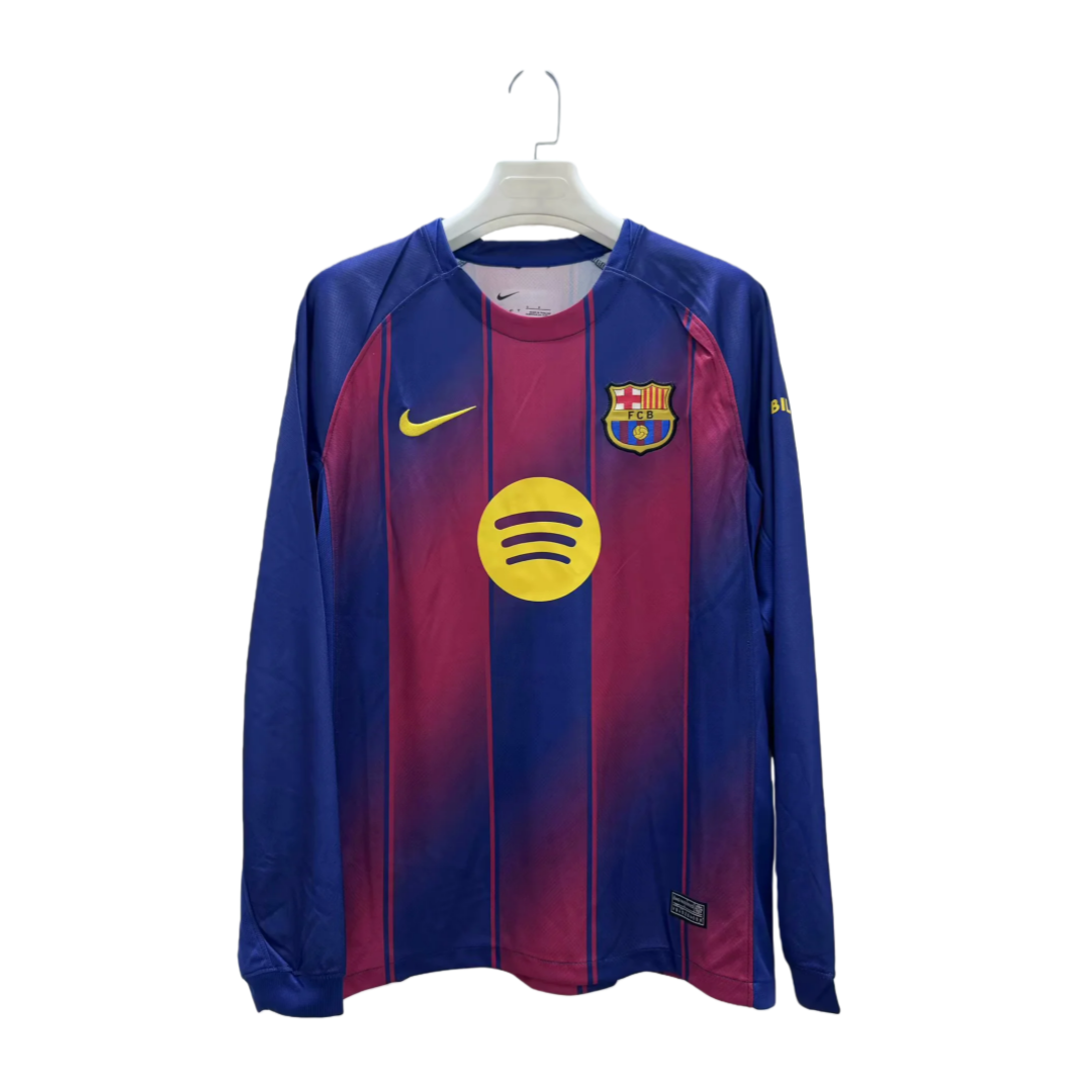 2025/2026 Long Sleeve Barcelona Home Football Shirt 1:1 Thai Quality