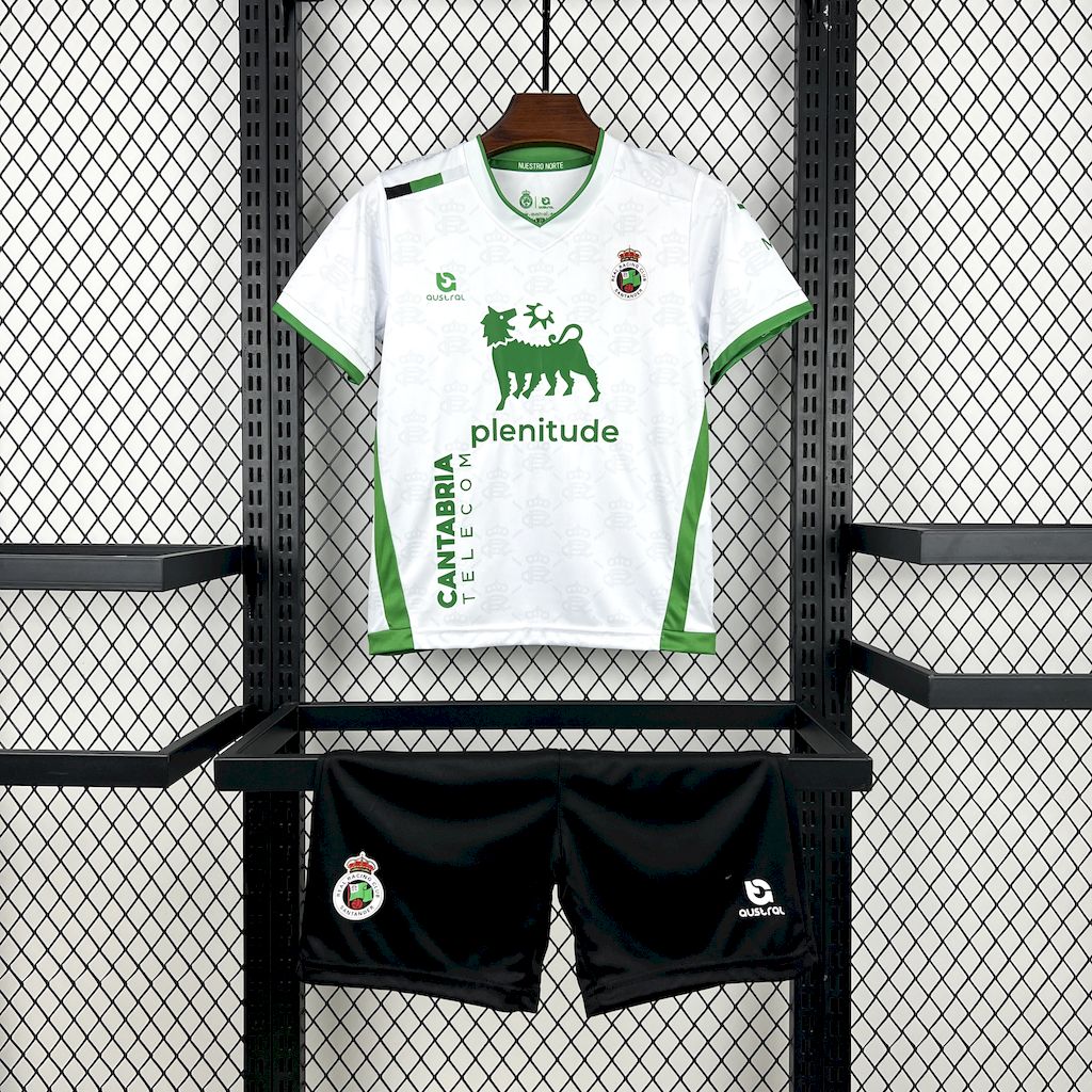 2025/2026 Racing de Santander Home Football Shirt Kids Size 1:1 Thai Quality
