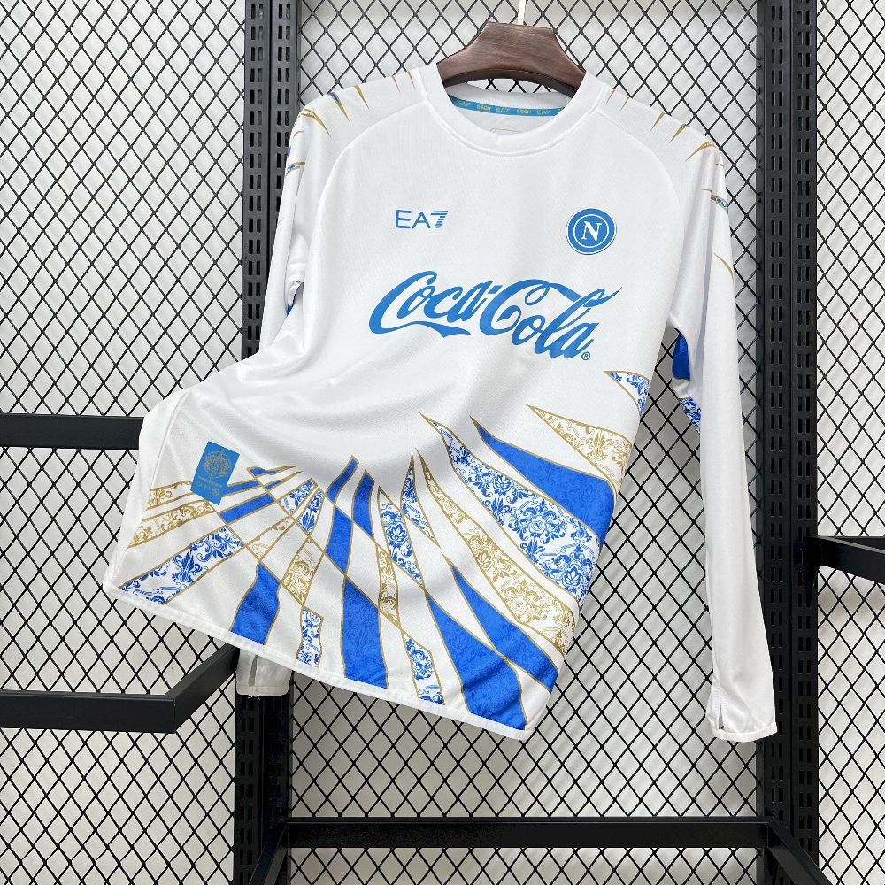 2025/2026 Long Sleeve SSC Napoli Pre-Match Football Shirt 1:1 Thai Quality