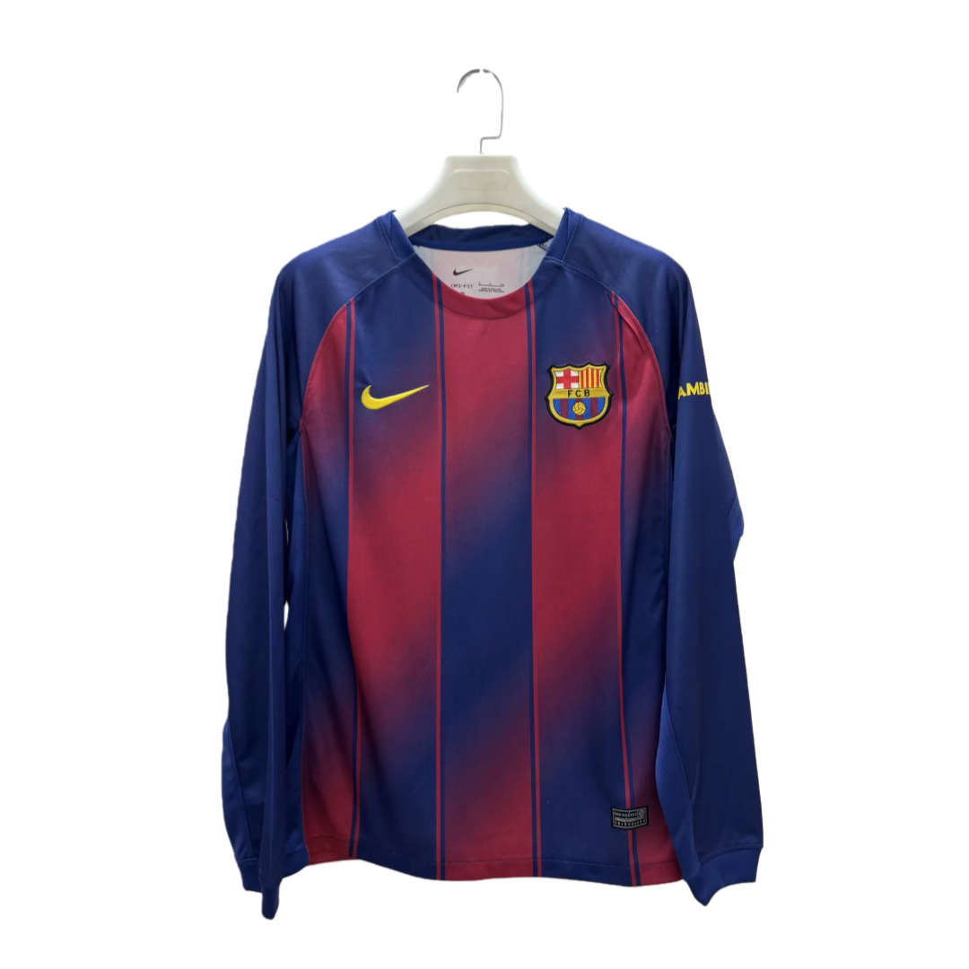2025/2026 Long Sleeve Barcelona Home Football Shirt 1:1 Thai Quality