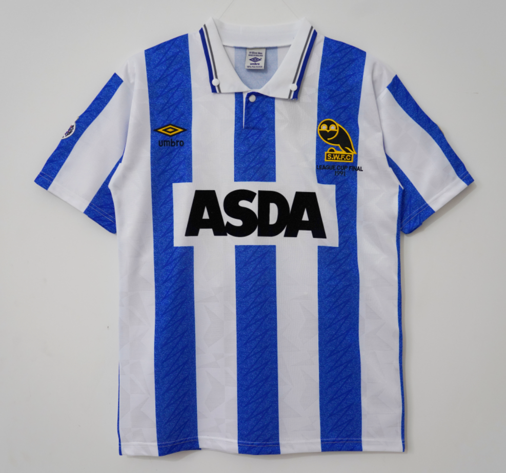 1991 Retro Sheffield Wednesday Home Football Shirt 1:1 Thai Quality