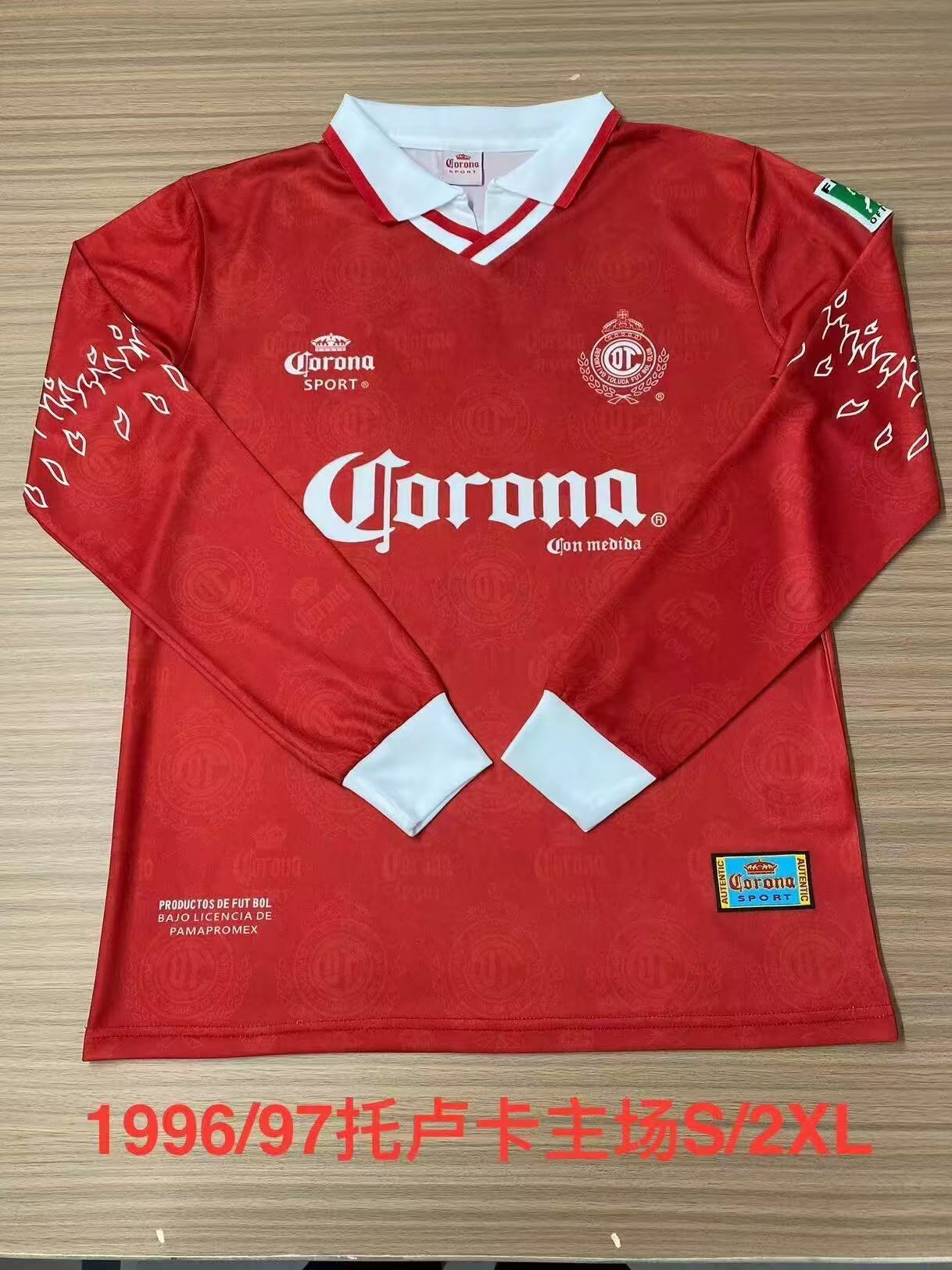 1996/1997 Toluca Home Long Sleeves Football Shirt 1:1 Thai Quality