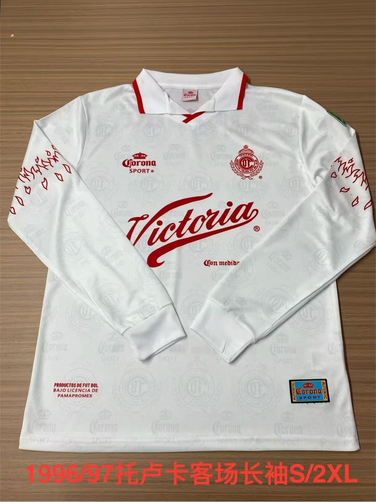 1996/1997 Toluca Away Long Sleeves Football Shirt 1:1 Thai Quality