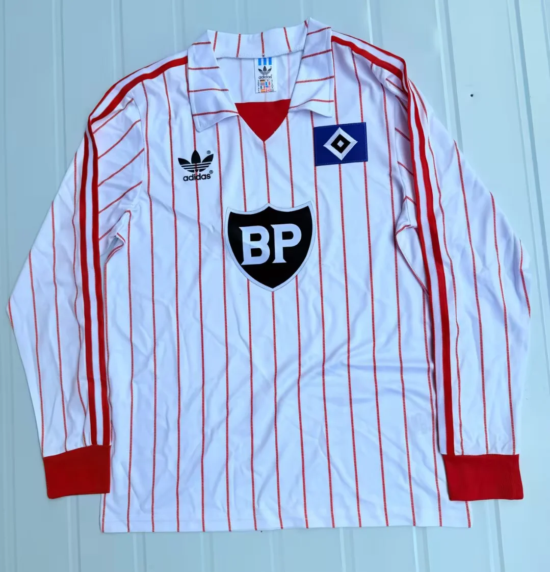 1982/1983 Retro Long Sleeve Hamburger SV Home Football Shirt 1:1 Thai Quality