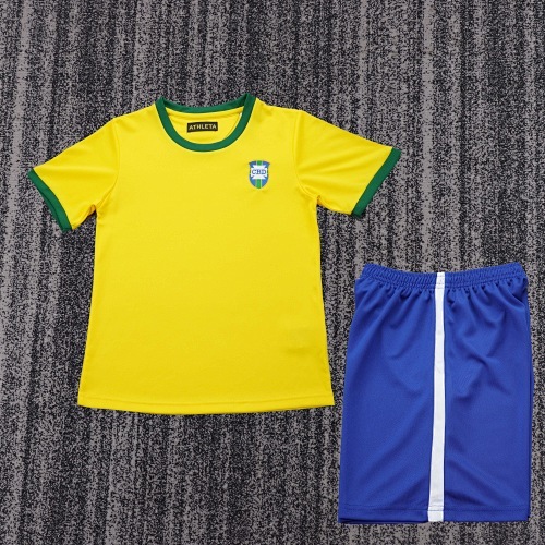 1970 Retro Brazil Home Football Shirt Kids Size 1:1 Thai Quality