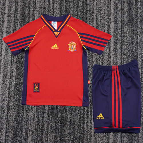 1998 Retro Spain Home Football Shirt Kids Size 1:1 Thai Quality