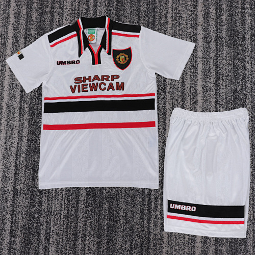 1998/1999 Retro Manchester United Away Football Shirt Kids Size 1:1 Thai Quality
