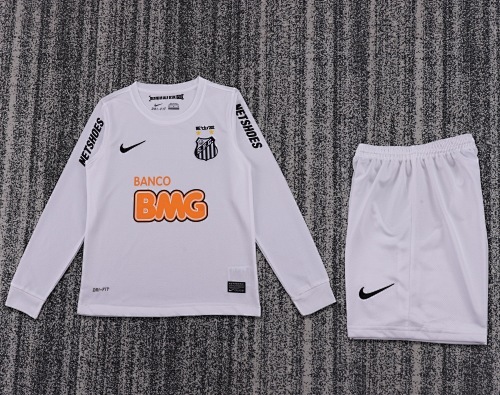 2013 Retro Long Sleeve Santos Home Football Shirt Kids Size 1:1 Thai Quality
