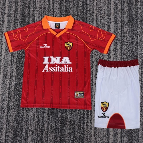 1999/2000 Retro AS Roma Home Football Shirt Kids Size 1:1 Thai Quality
