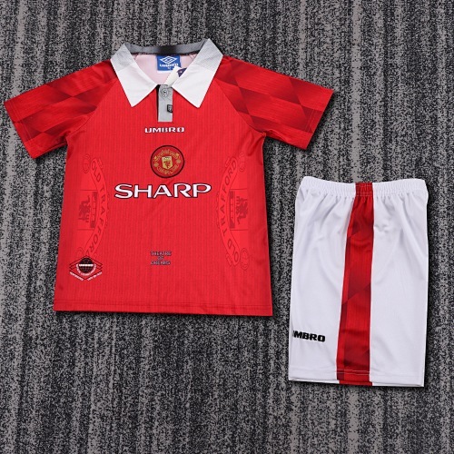 1996/1997 Retro Manchester United Home Football Shirt Kids Size 1:1 Thai Quality