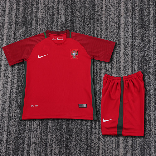 2016 Retro Portugal Home Football Shirt Kids Size 1:1 Thai Quality