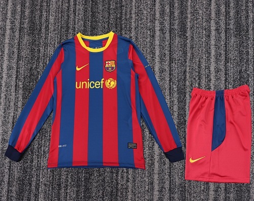 807f0f69a6f4d3792858d2122e940da3 2010/2011 Retro Long Sleeve Barcelona Home Football Shirt Kids Size 1:1 Thai Quality