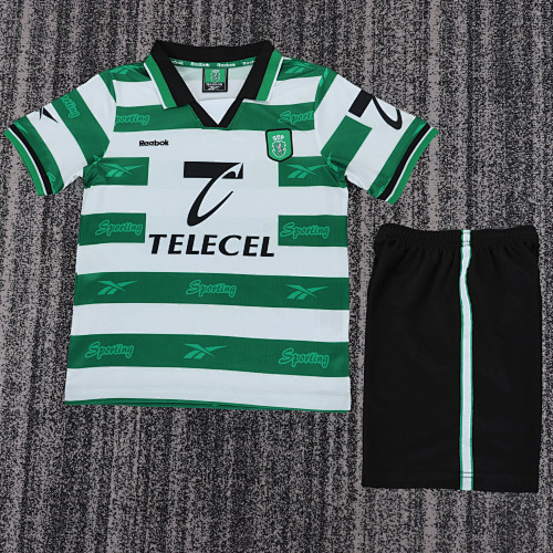 bb33dd1e6942acbbdcdfec8bd86848b3 1999/2000 Retro Sporting Home Football Shirt Kids Size 1:1 Thai Quality