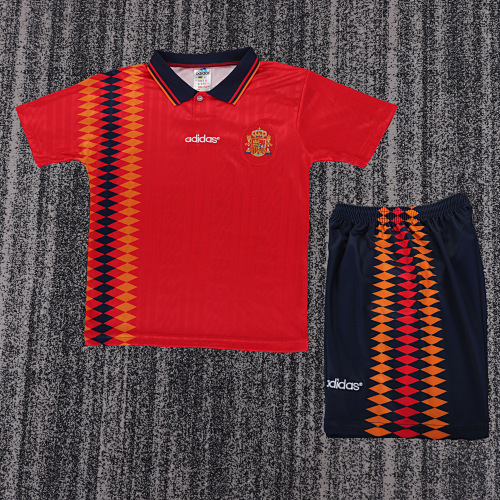 1994 Retro Spain Home Football Shirt Kids Size 1:1 Thai Quality
